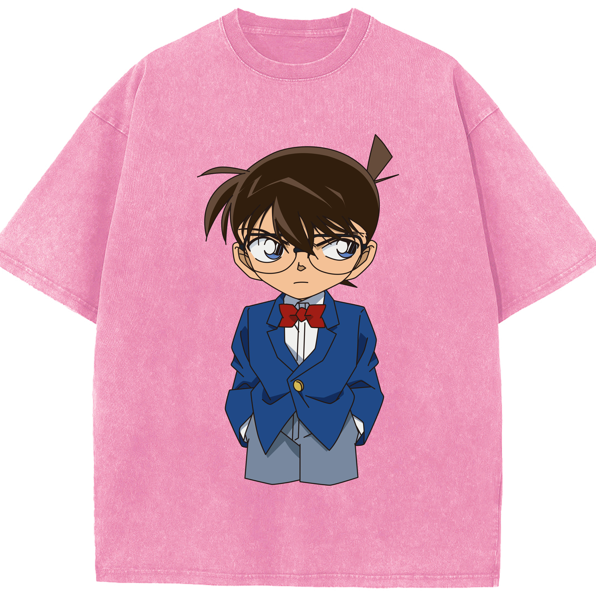 （画像用） 名探偵コナン 江戸川 コナン Detective Conan Conan Edogawa 綿100% ヴィンテージ風 半袖Tシャツ（フロントプリント）